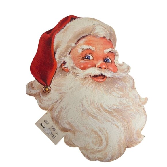 Vintage Christmas Santa Claus Die Cut Decor Gibson Greetings Inc USA 14" NOS - Picture 2 of 9